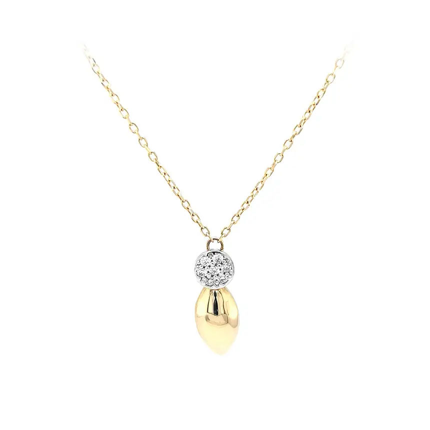 Vòng cổ đính đá zirconia bằng vàng