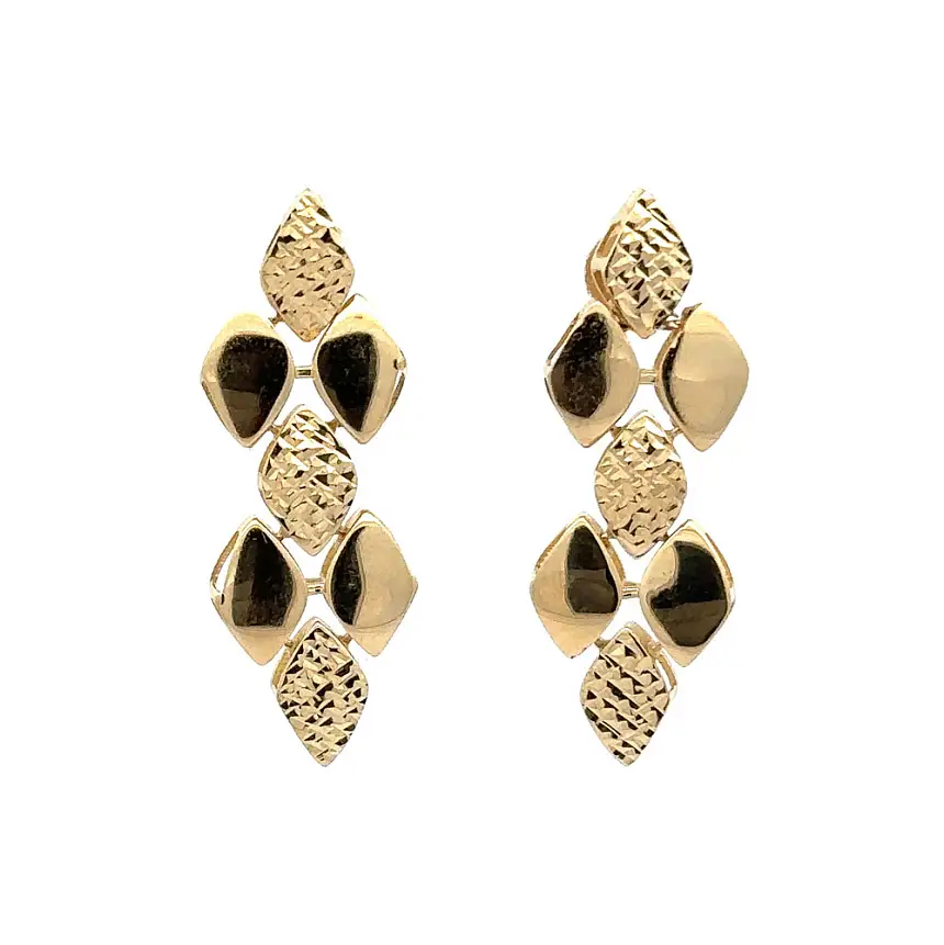 Vòng tai vàng đính đá lủng lẳng