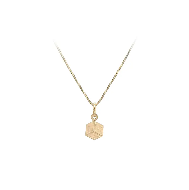 Mặt dây chuyền vàng hình khối lập phương