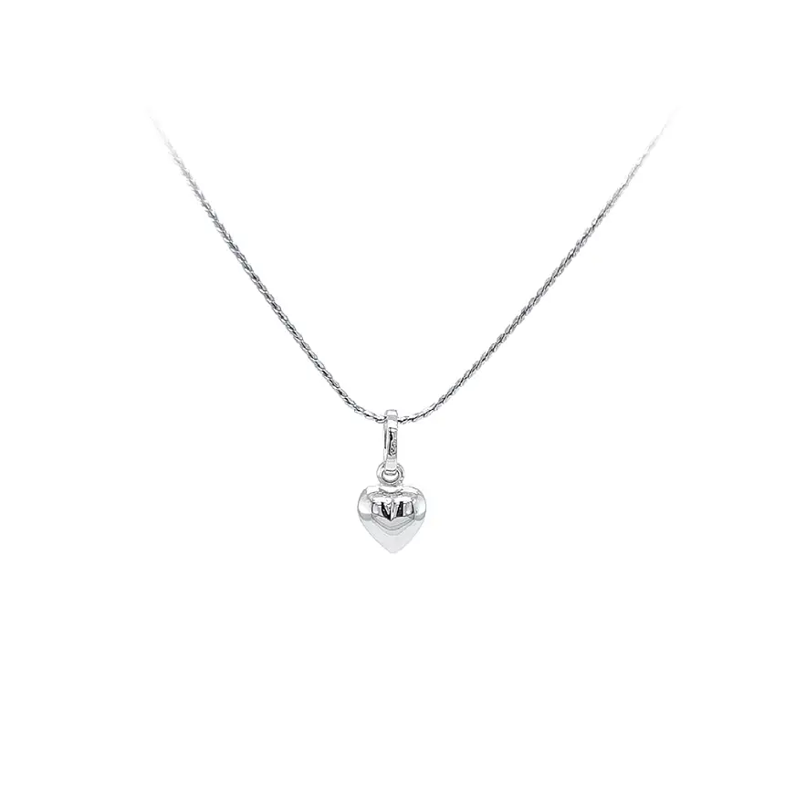 Mặt dây chuyền hình trái tim bằng vàng trắng