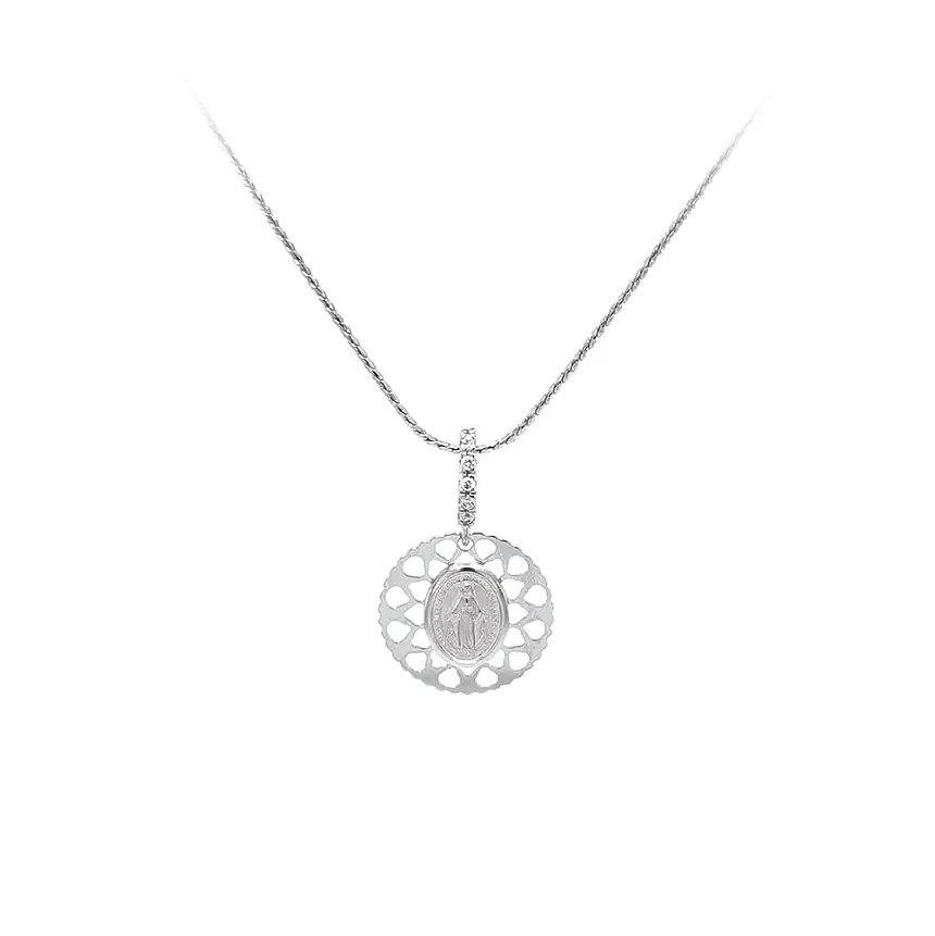 Mặt dây chuyền Đức Mẹ Đồng Trinh Maria bằng vàng trắng