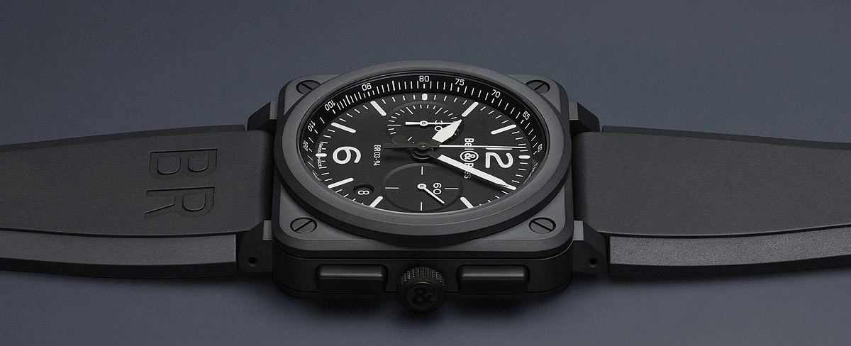 Bell &amp; Ross Mặt số đen mờ BR0394-BL-CE