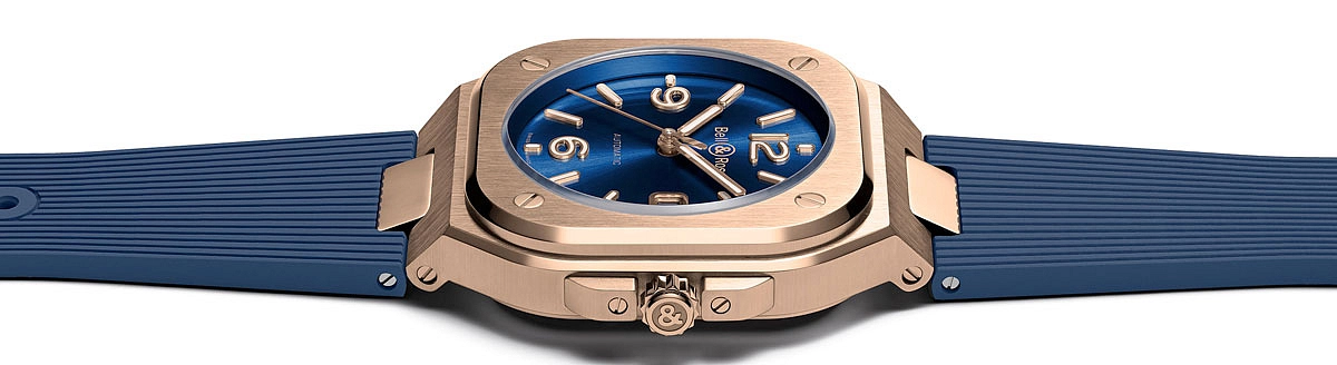 Bell &amp; Ross BR 05 Xanh Vàng BR05A-BLU-PG/SRB