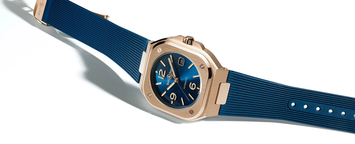 Bell &amp; Ross BR 05 Xanh Vàng BR05A-BLU-PG/SRB
