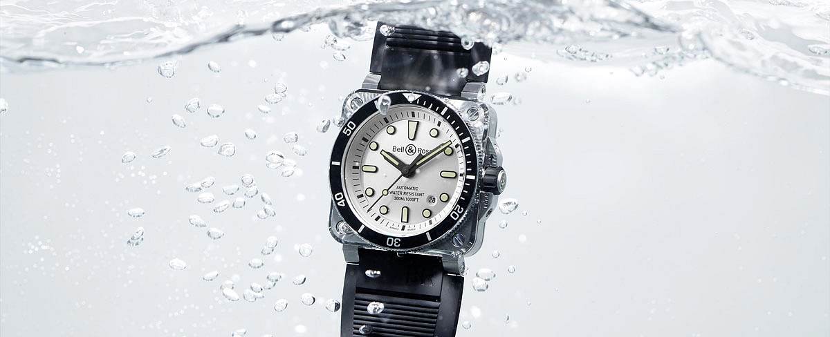 Bell &amp; Ross BR03-92 Diver Trắng BR0392-D-WH-ST/SRB