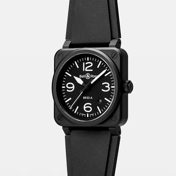 Bell &amp; Ross BR 03 Đen Mờ BR03A-BL-CE/SRB