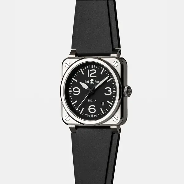 Bell &amp; Ross Mẫu mới BR-03 Thép đen BR03A-BL-ST/SRB