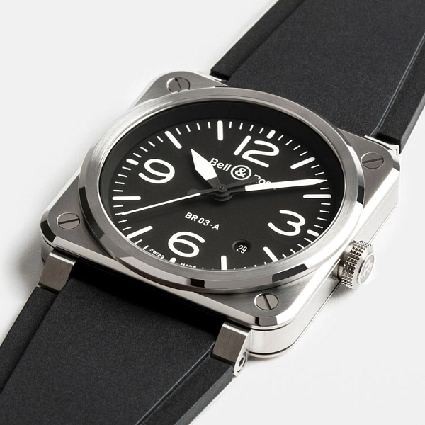 Bell &amp; Ross Mẫu mới BR-03 Thép đen BR03A-BL-ST/SRB