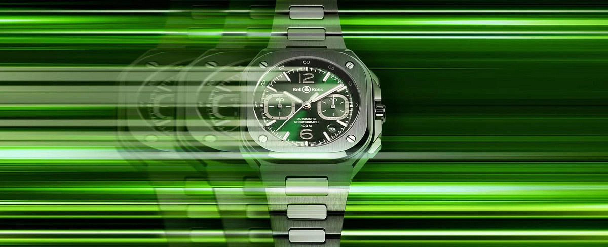 Bell &amp; Ross BR 05 Chrono Xanh Thép BR05C-GN-ST/SST