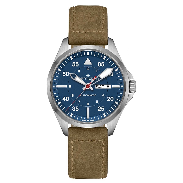 Hamilton Khaki Aviation Pilot Ngày và Ngày Tuần Tự Động - Phiên Bản Air - Glaciers H64655941