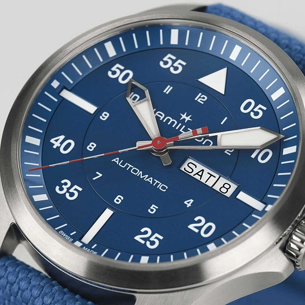 Hamilton Khaki Aviation Pilot Ngày và Ngày Tuần Tự Động - Phiên Bản Air - Glaciers H64655941