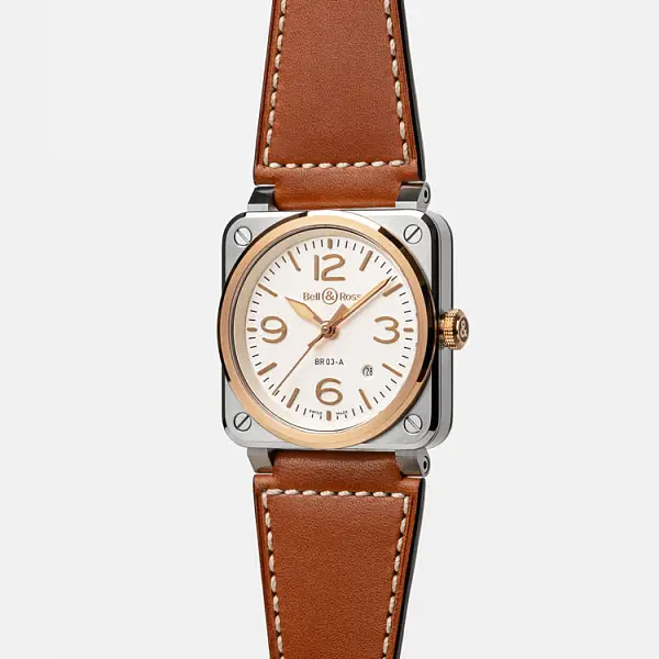 Bell &amp; Ross BR 03 Thép Trắng &amp; Vàng BR03A-WH-STPG/SCA