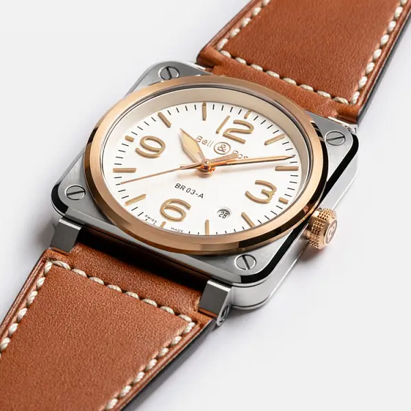 Bell &amp; Ross BR 03 Thép Trắng &amp; Vàng BR03A-WH-STPG/SCA