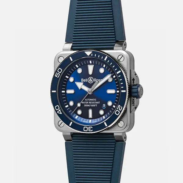 Bell &amp; Ross BR 03 Diver Thép Xanh BR03A-D-BLU-ST/SRB