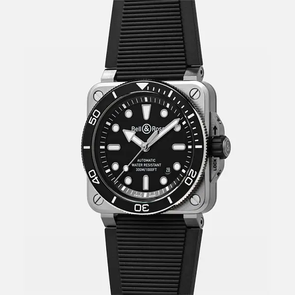 Bell &amp; Ross BR 03 Diver Đen Thép BR03A-D-BL-ST/SRB
