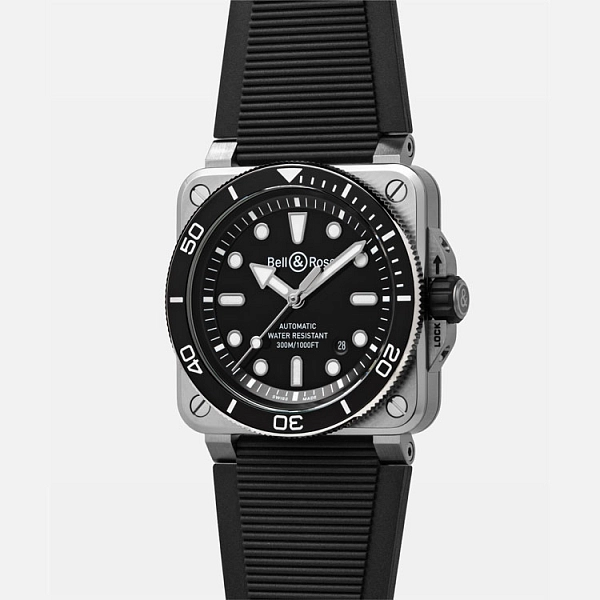 Bell &amp; Ross BR 03 Diver Đen Thép BR03A-D-BL-ST/SRB