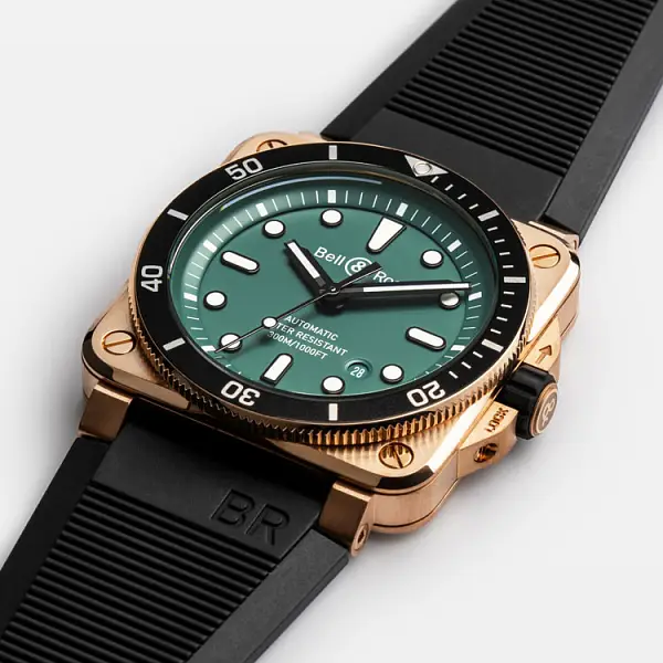 Bell &amp; Ross BR-03 Diver Đen &amp; Xanh Đồng BR0392-D-LT-BR/SRB