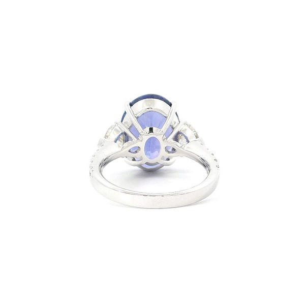Nhẫn vàng trắng đính Tanzanite và kim cương hình trái tim