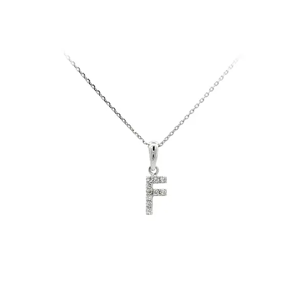 Mặt dây chuyền chữ F vàng trắng đính đá zircon