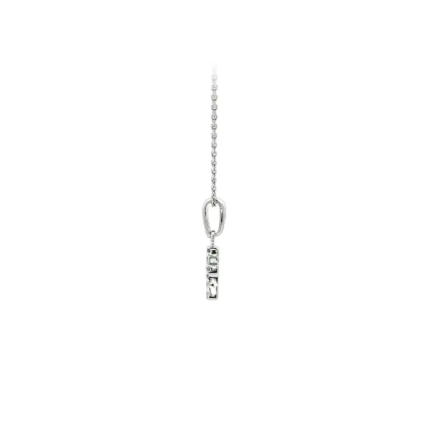 Mặt dây chuyền chữ F vàng trắng đính đá zircon