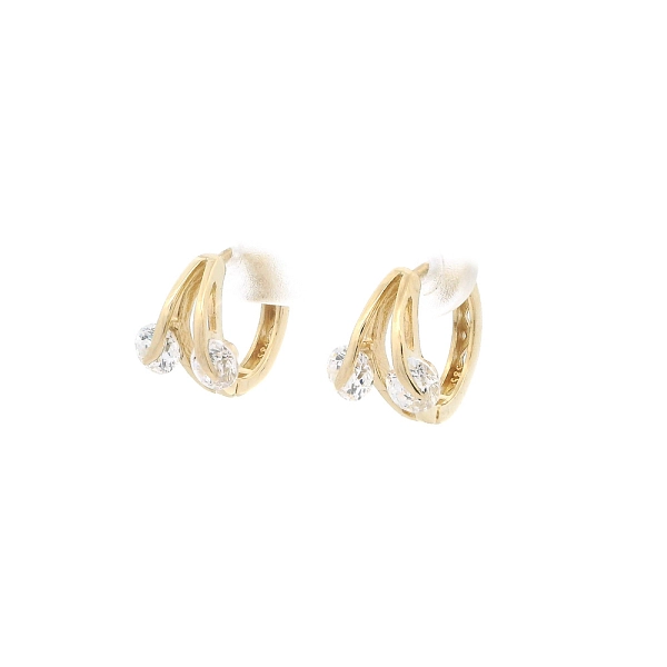 Hoa tai vàng đính đá Zircon lấp lánh