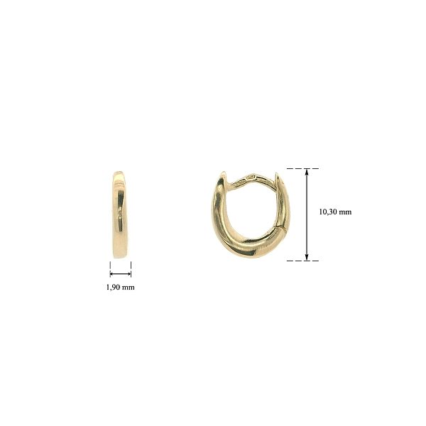 Hoa Tai Vòng Thanh Lịch Bằng Vàng Vàng 14K
