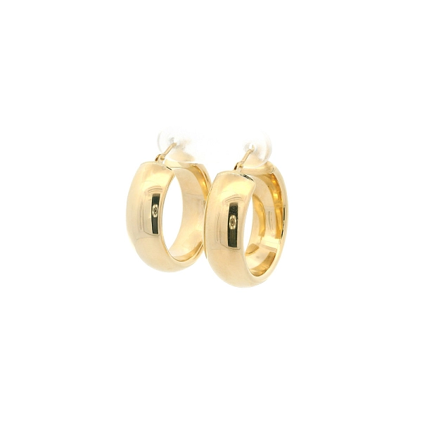 Hoa Tai Vòng Bản Rộng Bằng Vàng Vàng 14K, Ø 27,30 mm