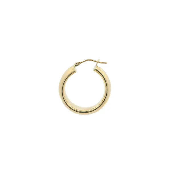 Hoa Tai Vòng Bản Rộng Bằng Vàng Vàng 14K, Ø 27,30 mm