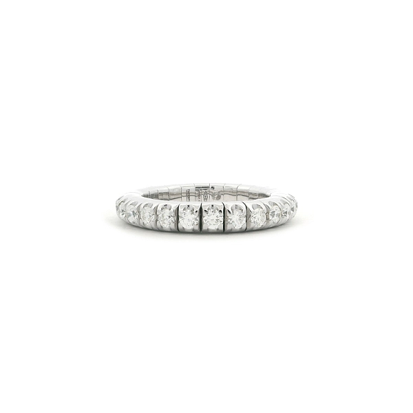 Nhẫn Eternity vàng trắng 18K đính kim cương 1,04 ct