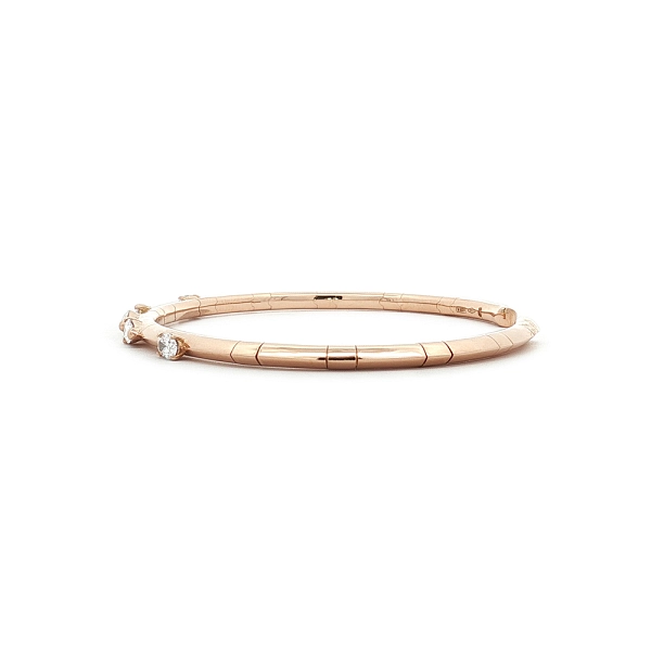 Vòng tay kiểu cuff vàng hồng 18K đính kim cương 0,79 ct