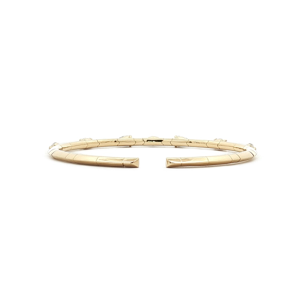 Vòng tay kiểu cuff vàng vàng 18K đính kim cương 1,46 ct