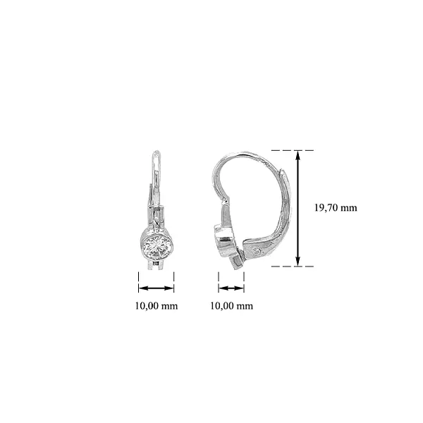 Bông tai nữ vàng trắng đính đá zirconia