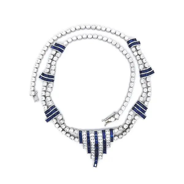 Dây chuyền vàng trắng đính pha lê Swarovski