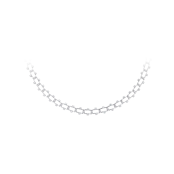 Dây chuyền nữ vàng trắng đính đá zirconia
