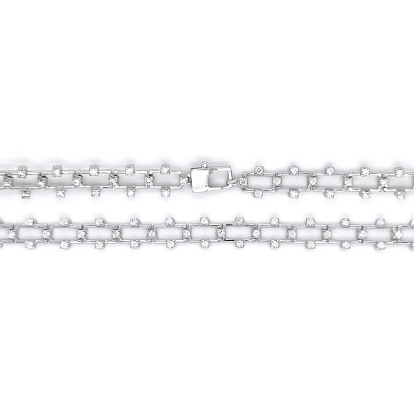 Dây chuyền nữ vàng trắng đính đá zirconia