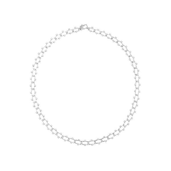 Dây chuyền nữ vàng trắng đính đá zirconia