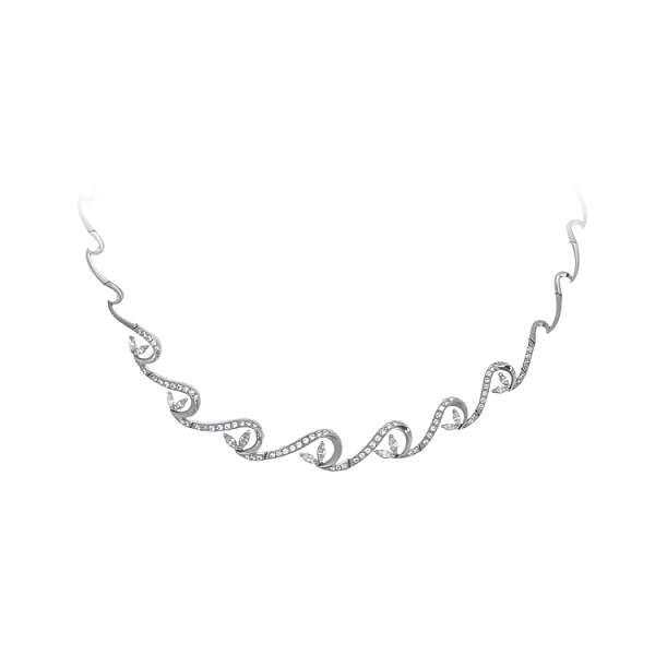 Dây chuyền nữ vàng trắng đính đá zirconia thanh lịch