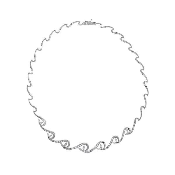 Dây chuyền nữ vàng trắng đính đá zirconia thanh lịch