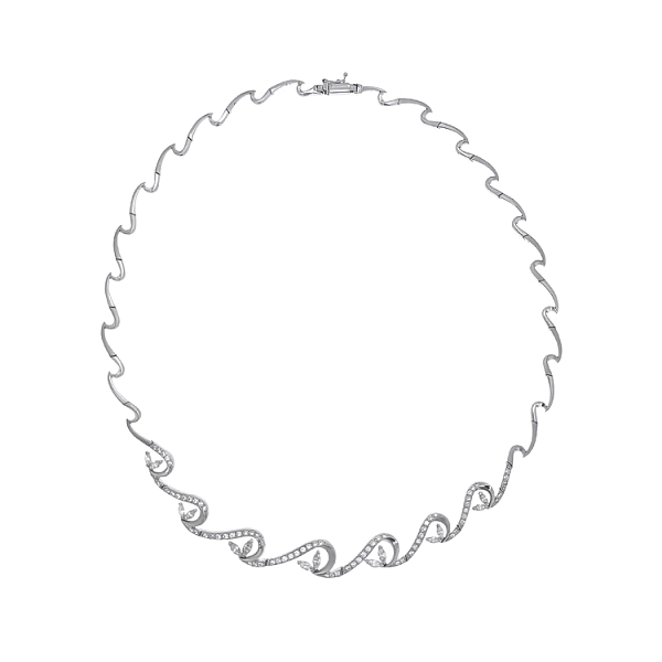 Dây chuyền nữ vàng trắng đính đá zirconia thanh lịch