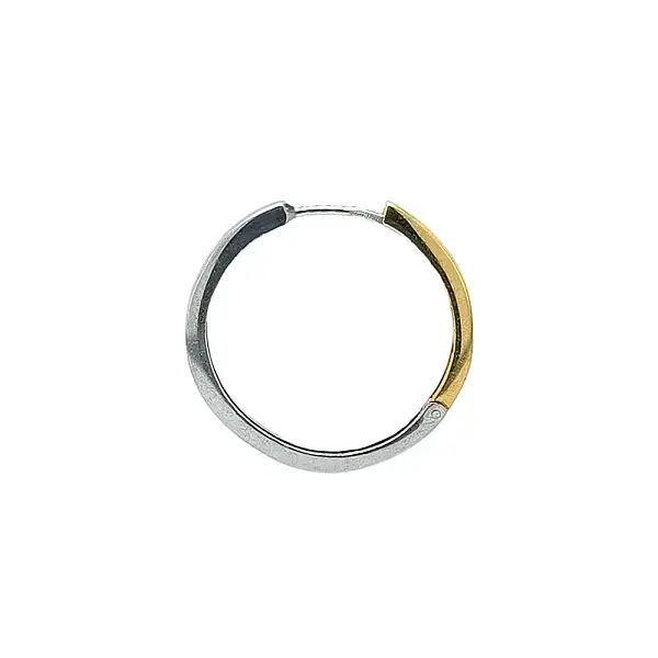 Bông tai vòng vàng phối hai màu thanh lịch