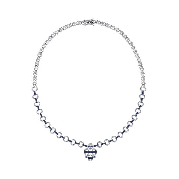 Dây chuyền vàng trắng đính pha lê Swarovski