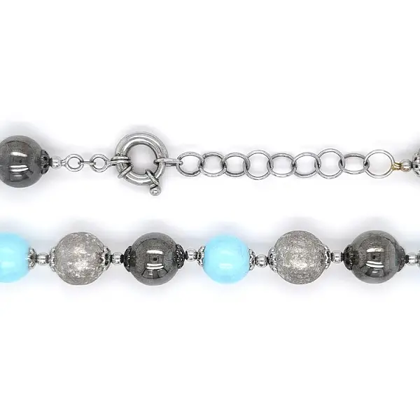 Dây chuyền nữ vàng trắng đính ngọc lam thanh lịch