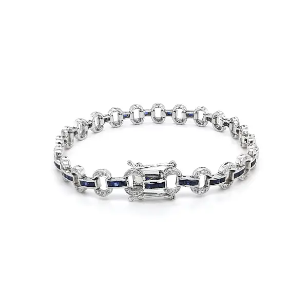 Vòng tay nữ vàng trắng đính pha lê Swarovski thanh lịch
