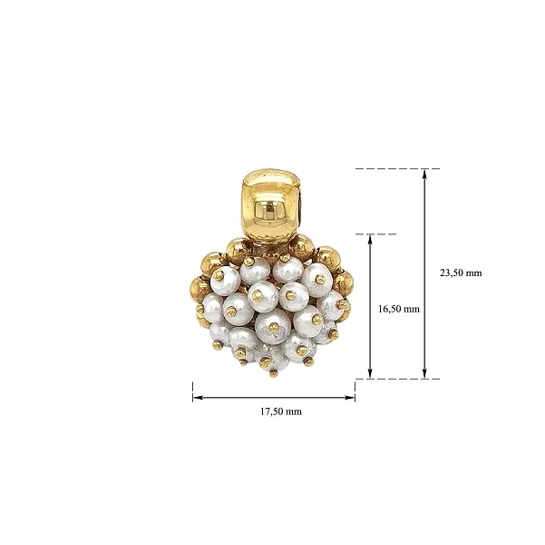 Mặt dây chuyền phong cách đính ngọc trai trắng cổ điển