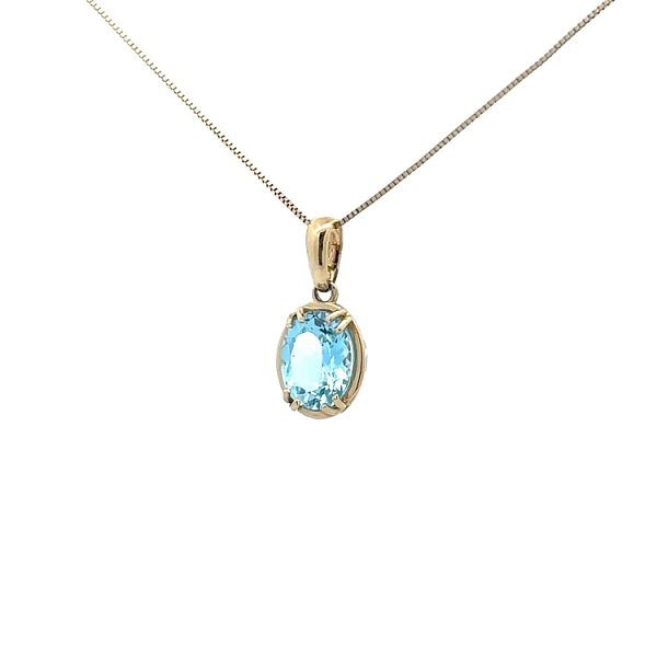 Mặt dây chuyền vàng cao cấp gắn topaz xanh