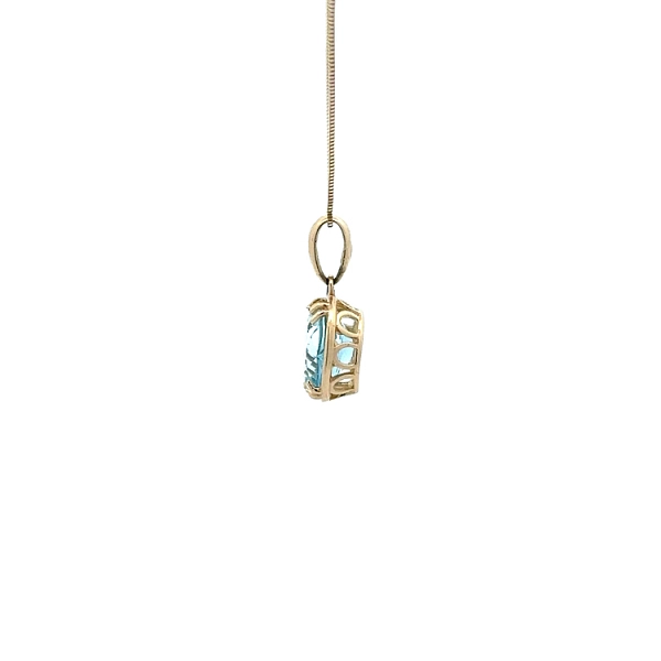 Mặt dây chuyền vàng cao cấp gắn topaz xanh