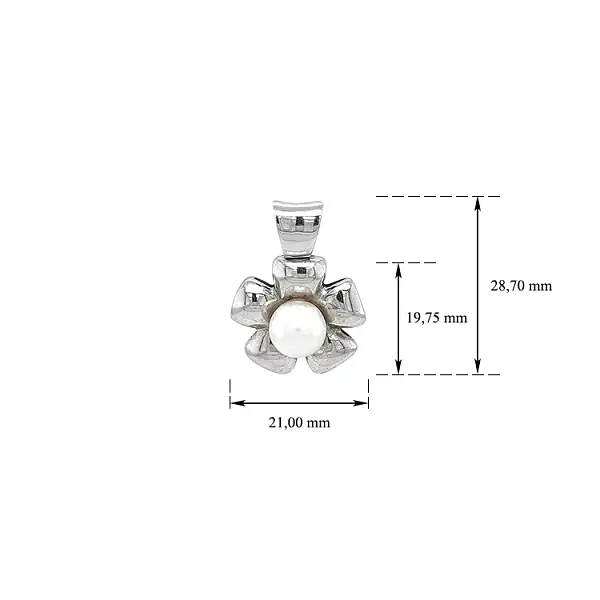 Mặt dây chuyền vàng trắng cao cấp gắn ngọc trai