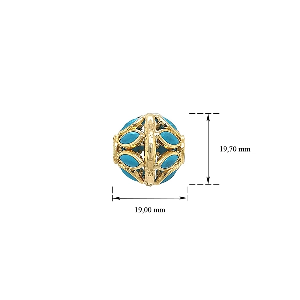 Mặt dây chuyền vàng cao cấp gắn ngọc lam (turquoise)