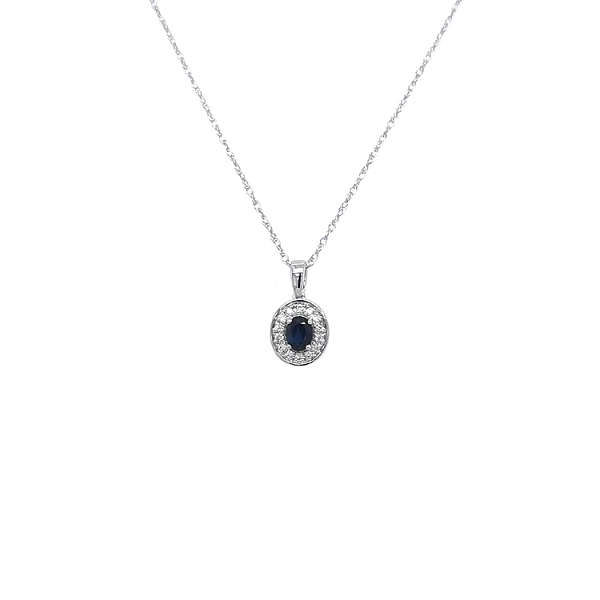 Dây chuyền vàng cao cấp gắn đá sapphire và kim cương