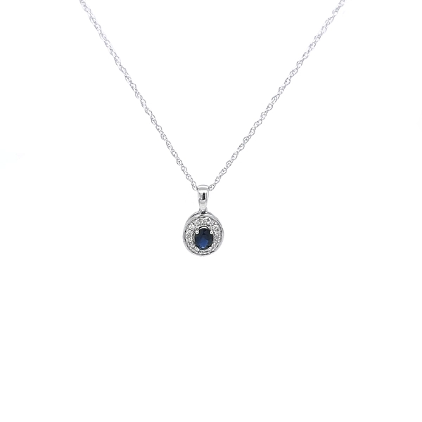 Dây chuyền vàng cao cấp gắn đá sapphire và kim cương